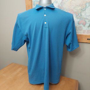 Nike Golf Dri Sphere Three Button Polo Shirt Blue with embroidered logo Men's L